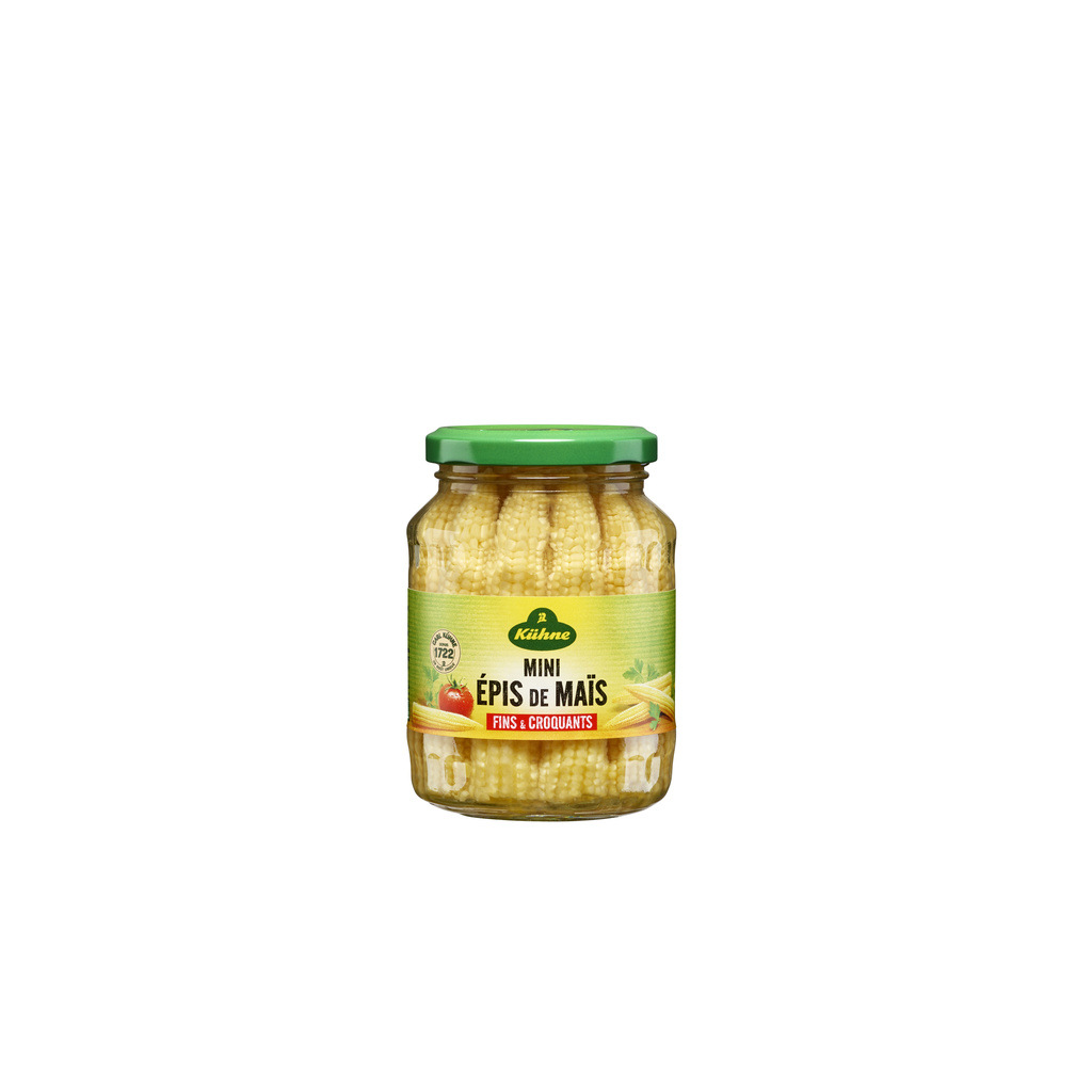 Mini Épis de Maïs Fins et Croquants 200g (poids net égoutté) Bocal