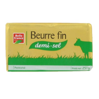 Pasteurized Fine Half-Salted Butter Belle France Plaquette 250g