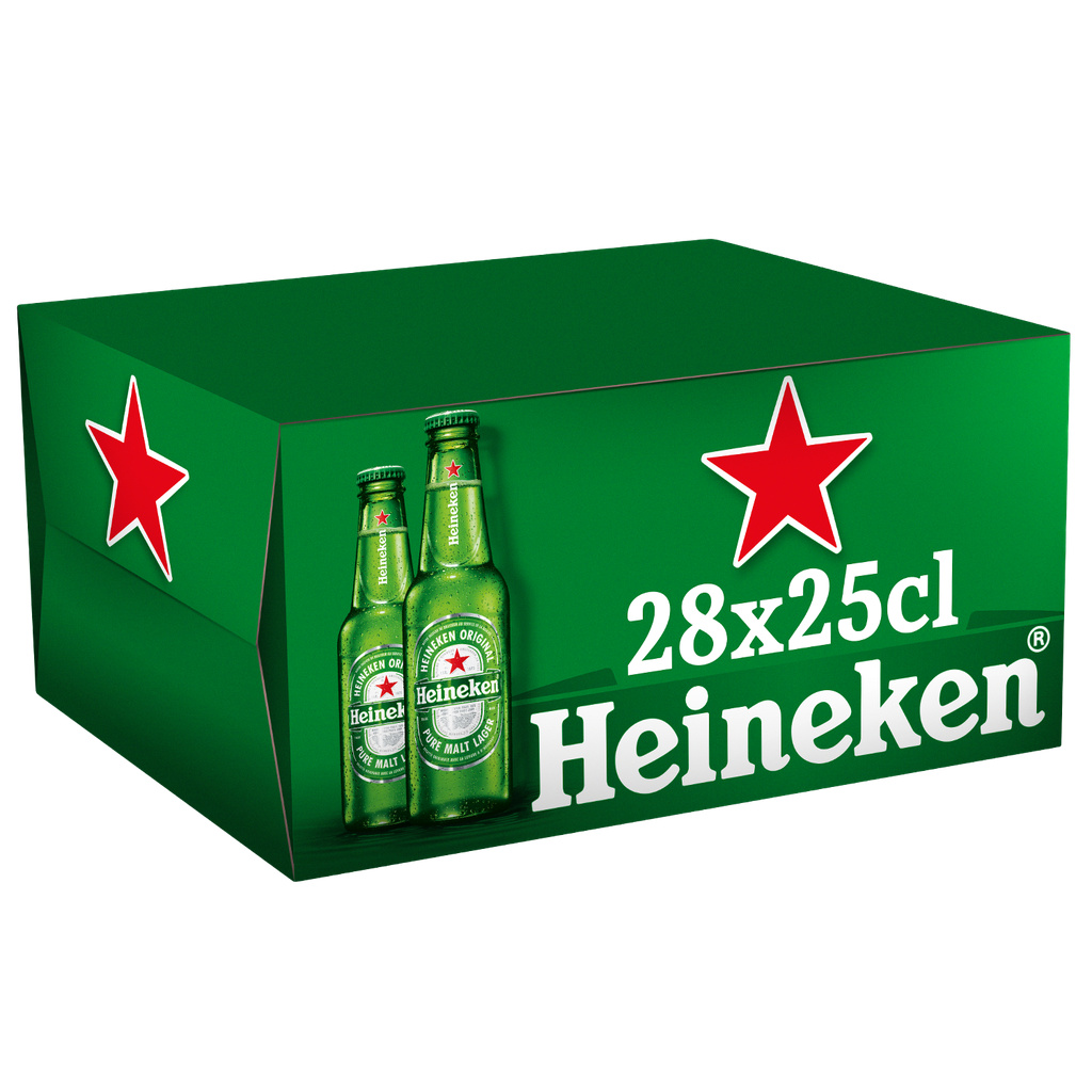 Heineken premium blonde beer carton 28x25cl 5°