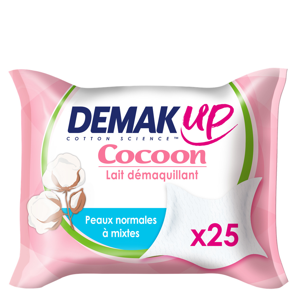 Demak'Up Lingettes Cocoon Peaux Normales à Mixtes x25