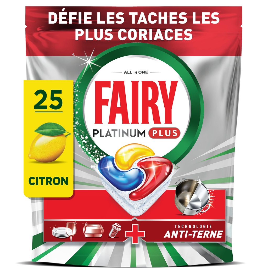 Platinum Plus Lemon Dishwasher Tablets x25