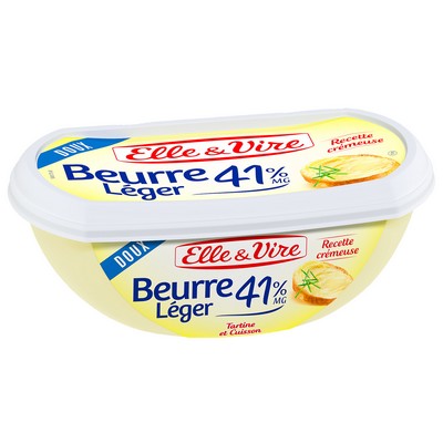 ELLE & VIRE Light Unsalted Butter 41% Fat Tub 250g
