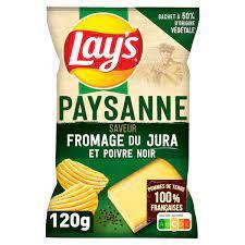 Lay's Paysanne Chips Fromage du Jura & Poivre Noir 120g