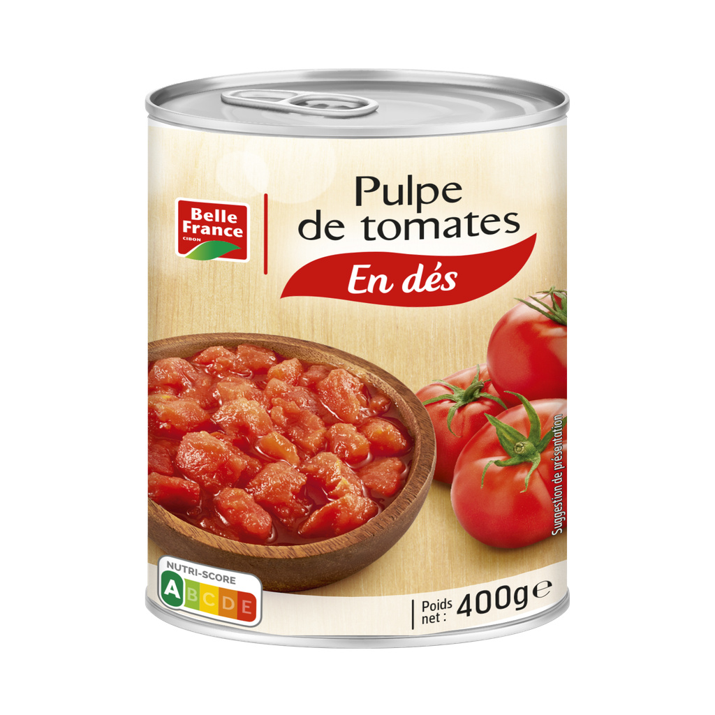 Tomates Pelées Concassées Belle France 400g