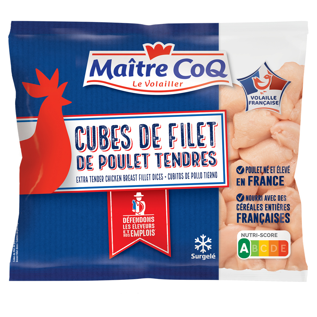 MAITRE COQ CUBES DE FILET DE POULET TENDRE IQF SAC