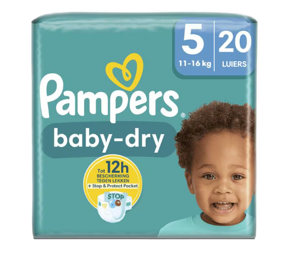 Pampers Baby Dry Diapers Size 5 (11-16kg) x19