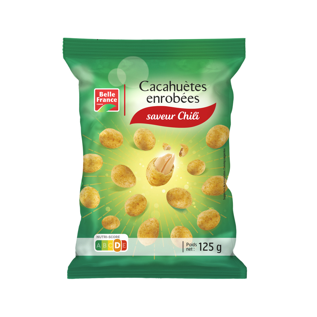 Cacahuètes enrobées citron vert saveur chili Belle France 125g