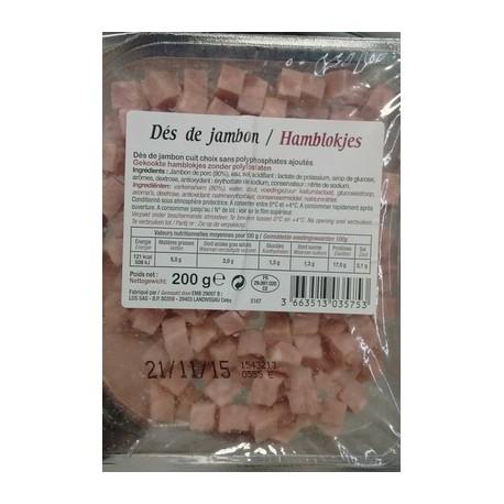 Dés de Jambon Barquette 200g
