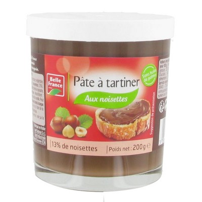 Belle France Pâte à tartiner aux noisettes bocal en verre 200g