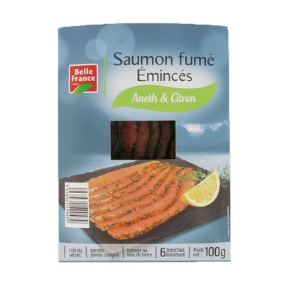 100 g Sliced Smoked Salmon with Dill & Lemon — Belle France Delights