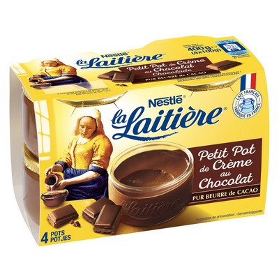 LA LAITIERE Petit Pot de Crème CHOCOLAT STD 4x100G