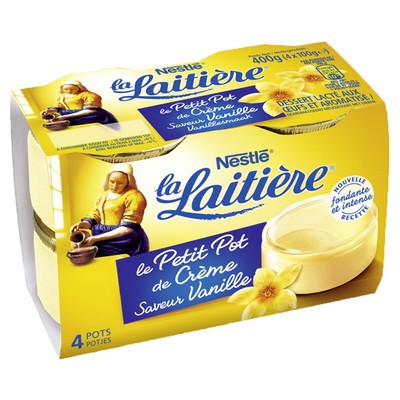 La Laitière Petit Pot de Crème Vanille STD 4x100g
