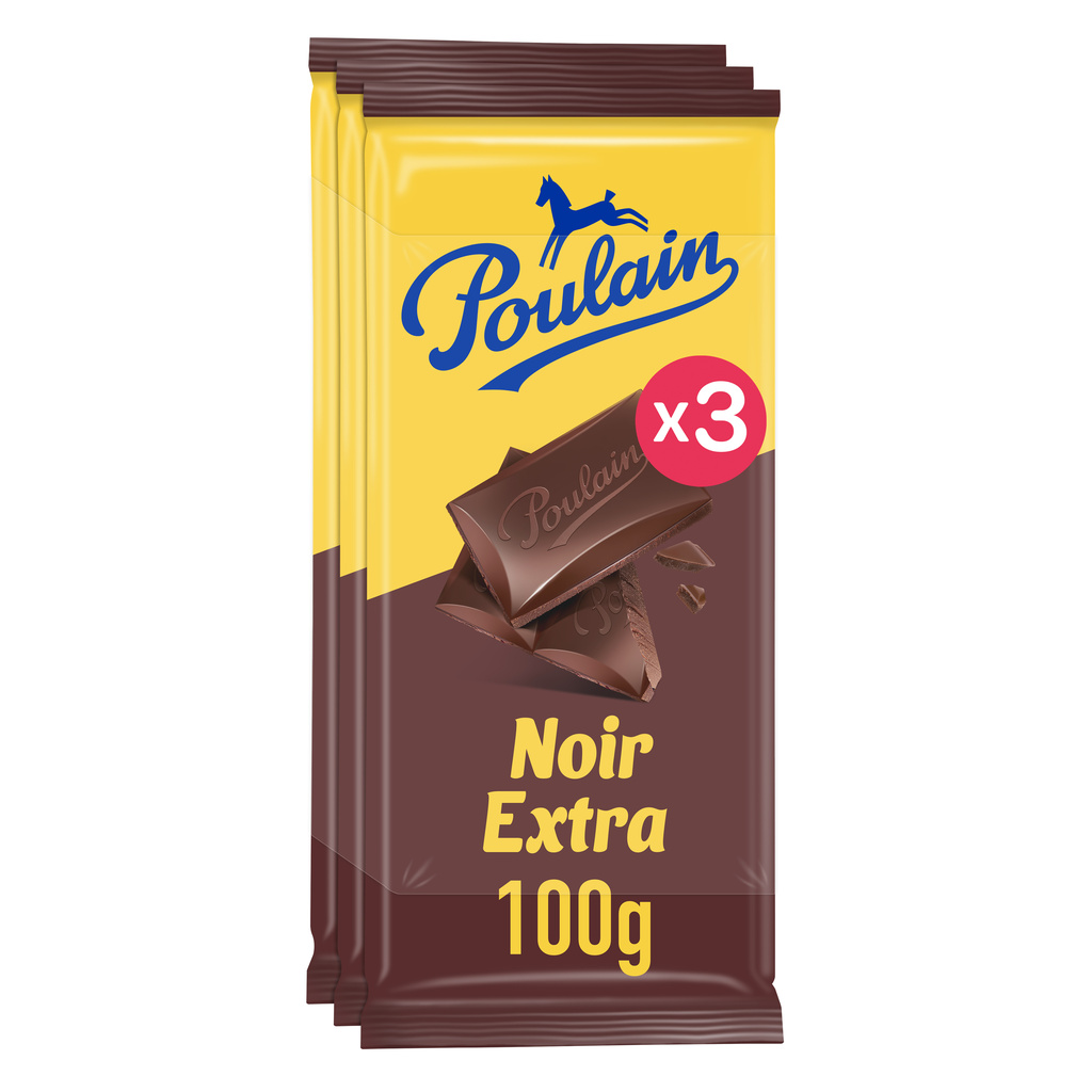 Poulain Extra Dark Chocolate Bar 3x100g