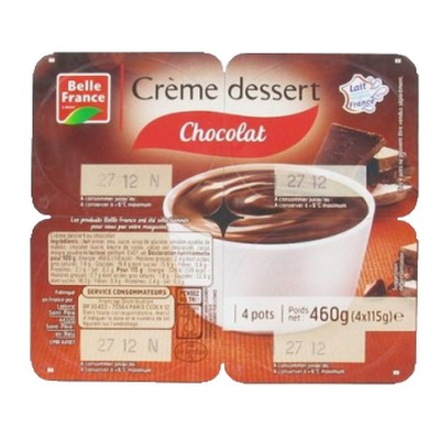 Belle France Chocolate Dessert Cream 4 x 115g