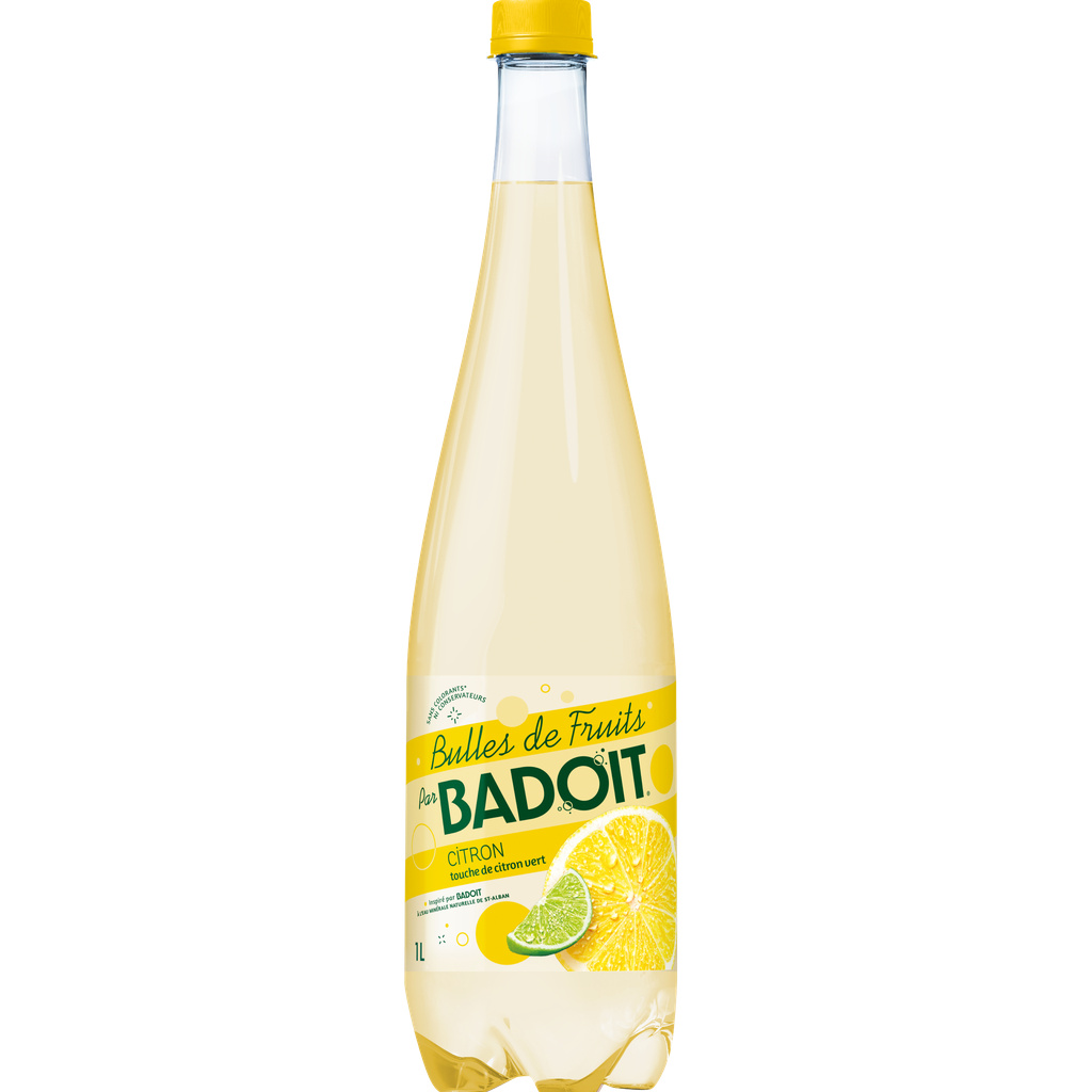 BADOIT Bulles de Fruits Citron pointe de Citron Vert 1L