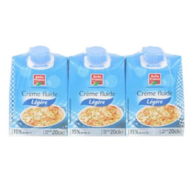 Belle France Crème Liquide UHT Légère 12% MG 3x20cl