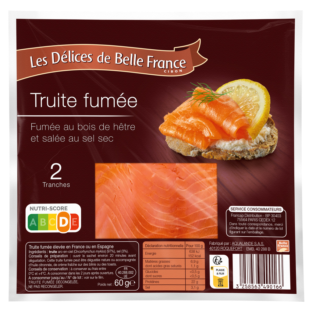 Smoked Trout 2 Slices DBF Tray 60g