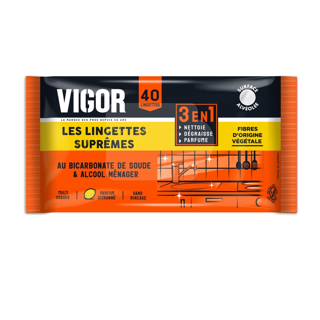 X40 LINGETTES SUPREMES 3EN1 VIGOR
