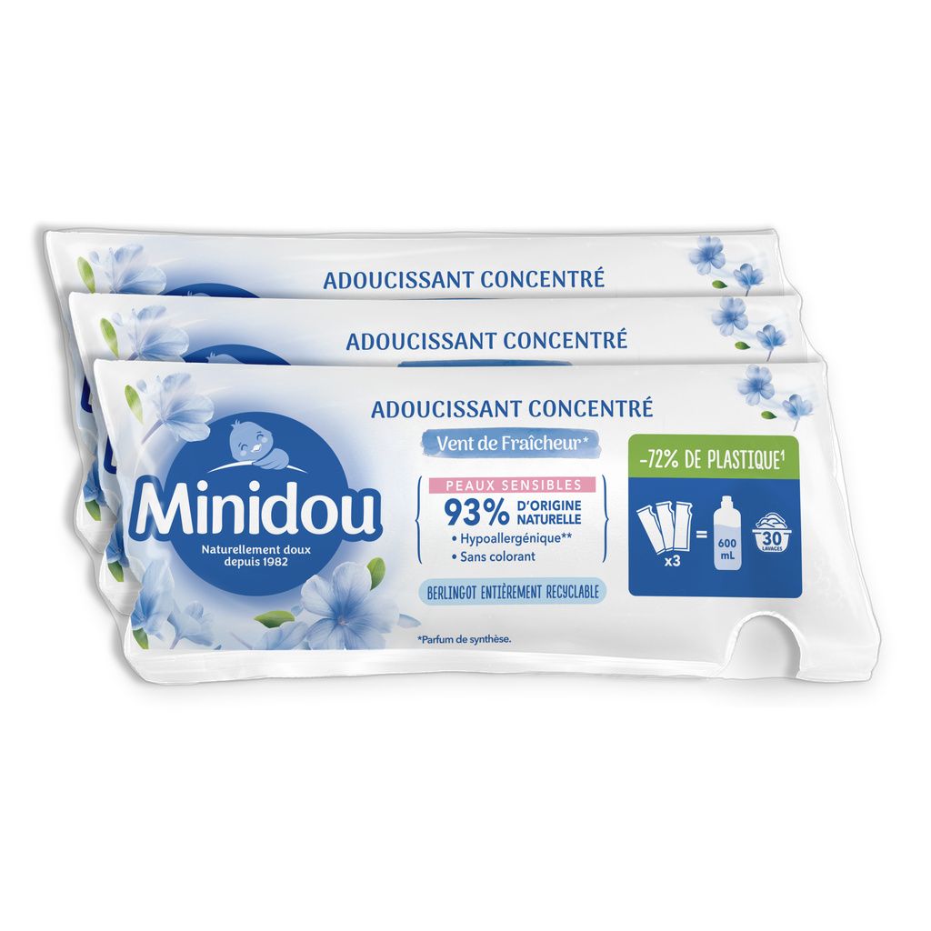 MINIDOU Assouplissant Brise Fraîche Pods 3x200ml