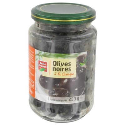 Greek-Style Black Olives BF Jar 250g