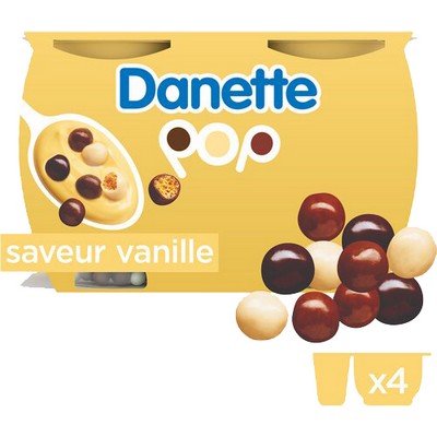 Danette POP Crème dessert vanille et billes 4x117g