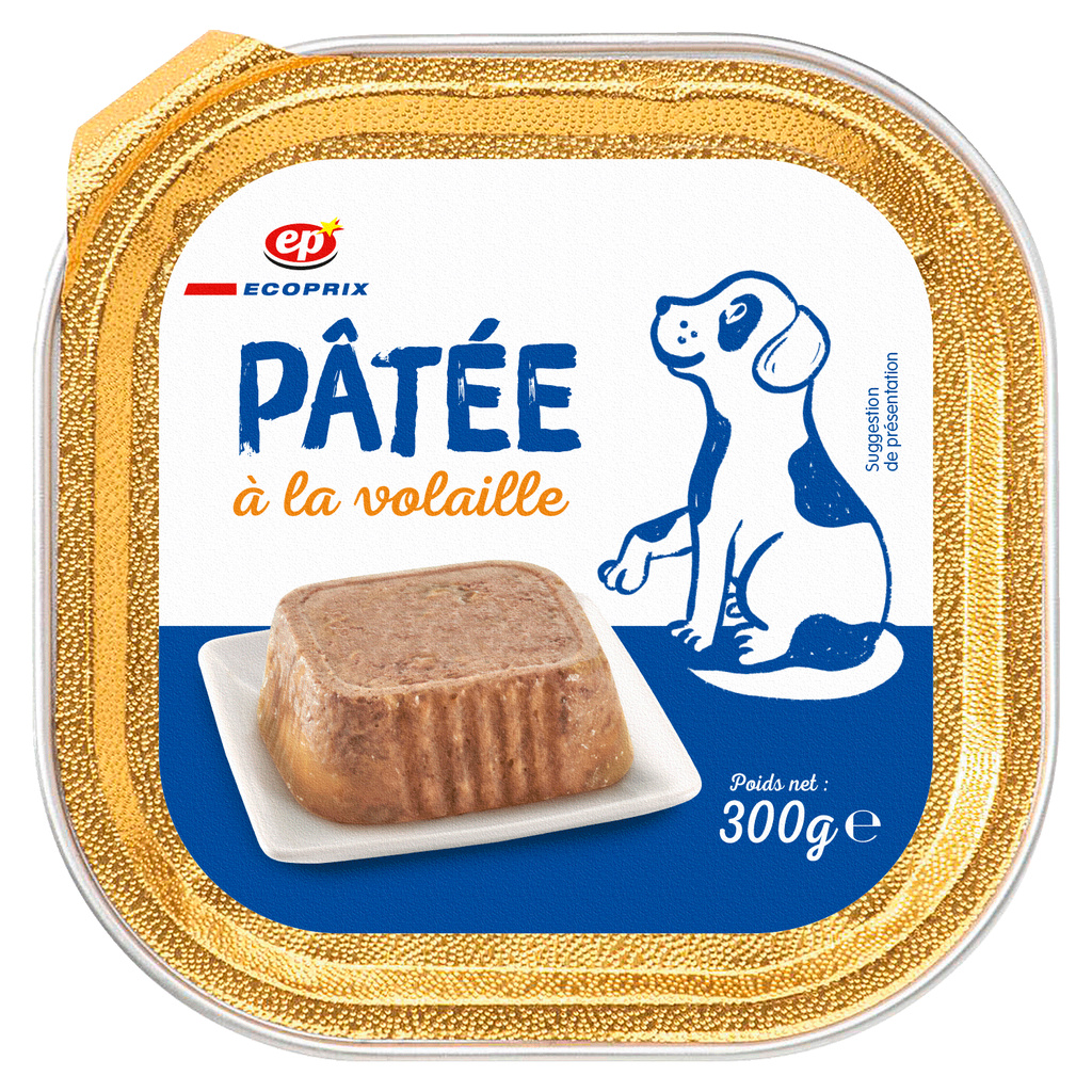 Pâtée à la Volaille pour Chien Barquette 300g