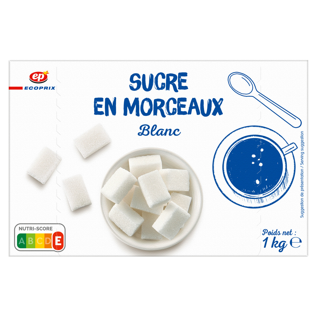 Sucre en Morceaux Blanc 1kg Boîte