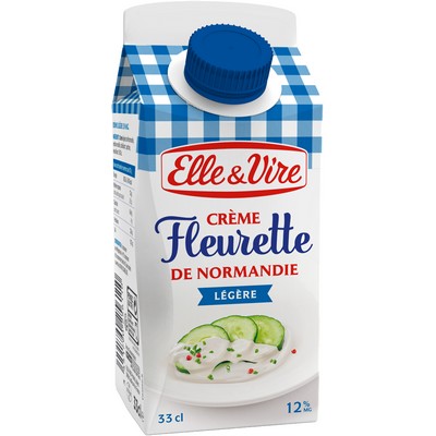 ELLE & VIRE CREME FLEURETTE LEGERE 12%MG BRIQUE 33CL