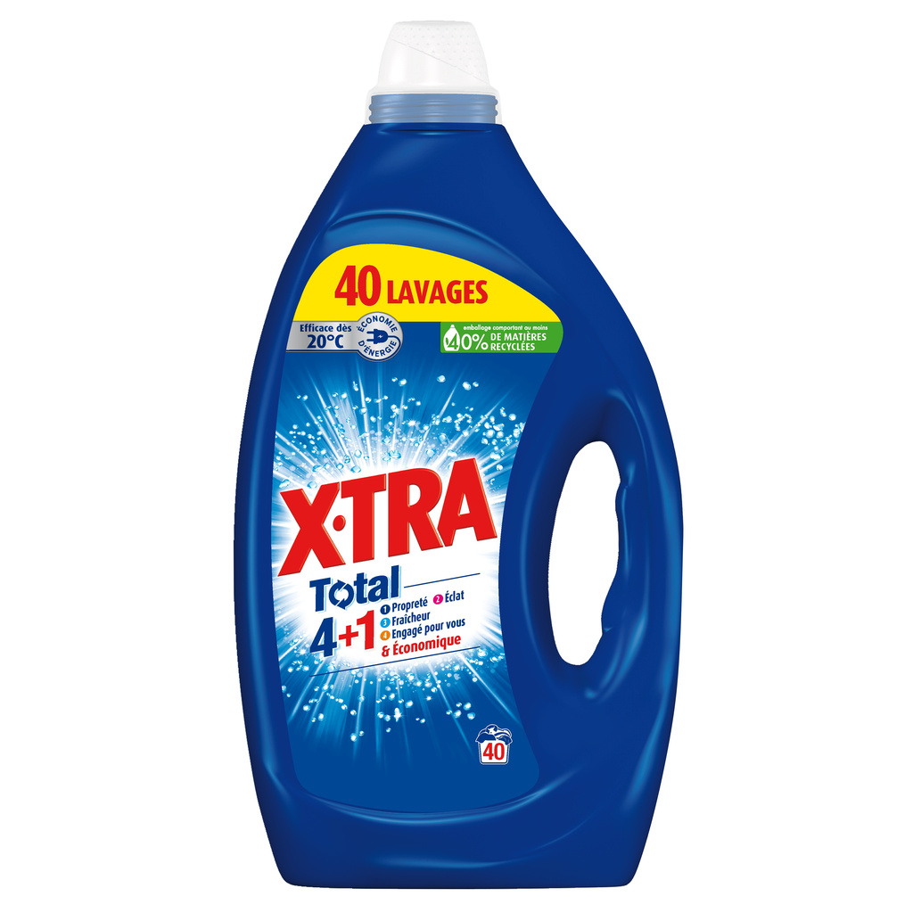 X·TRA Lessive Liquide Total 40 Lavages 1.8L