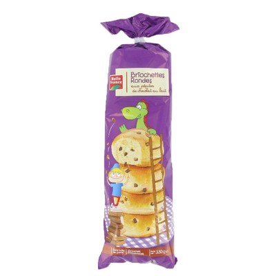 Round Briochettes with Milk Chocolate Chips x8 Belle France 330g