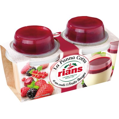 RIANS PANNA COTTA WITH RED FRUIT COULIS X2