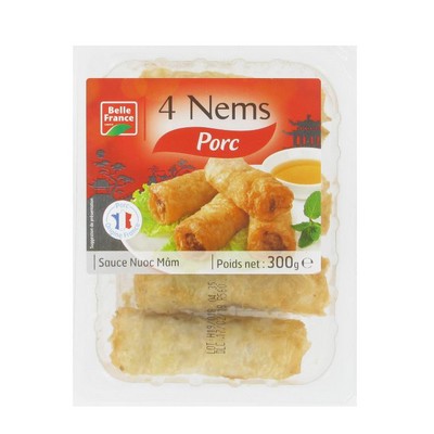 Pork Spring Rolls with Nuoc Mam Sauce x4 Belle France Tray 280g