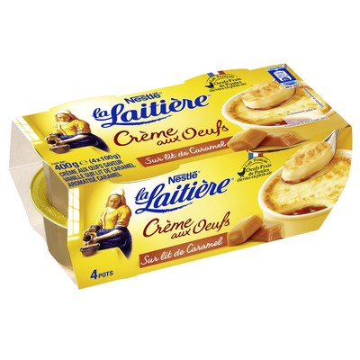 LA LAITIERE Egg Custard on a Bed of Caramel 4x100g