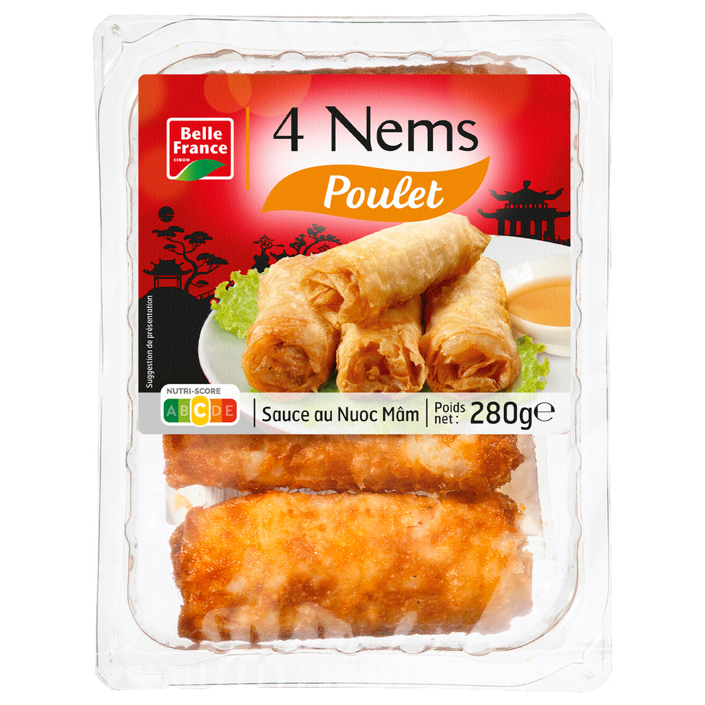 Chicken Spring Rolls with Nuoc Mam Sauce x4 BF Tray 280g