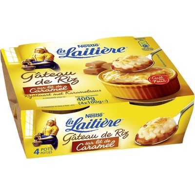 LA LAITIERE Rice Pudding on a Bed of Caramel 4x100g