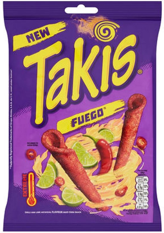 100G CHIPS PIQUANTES FUEGO TAKIS