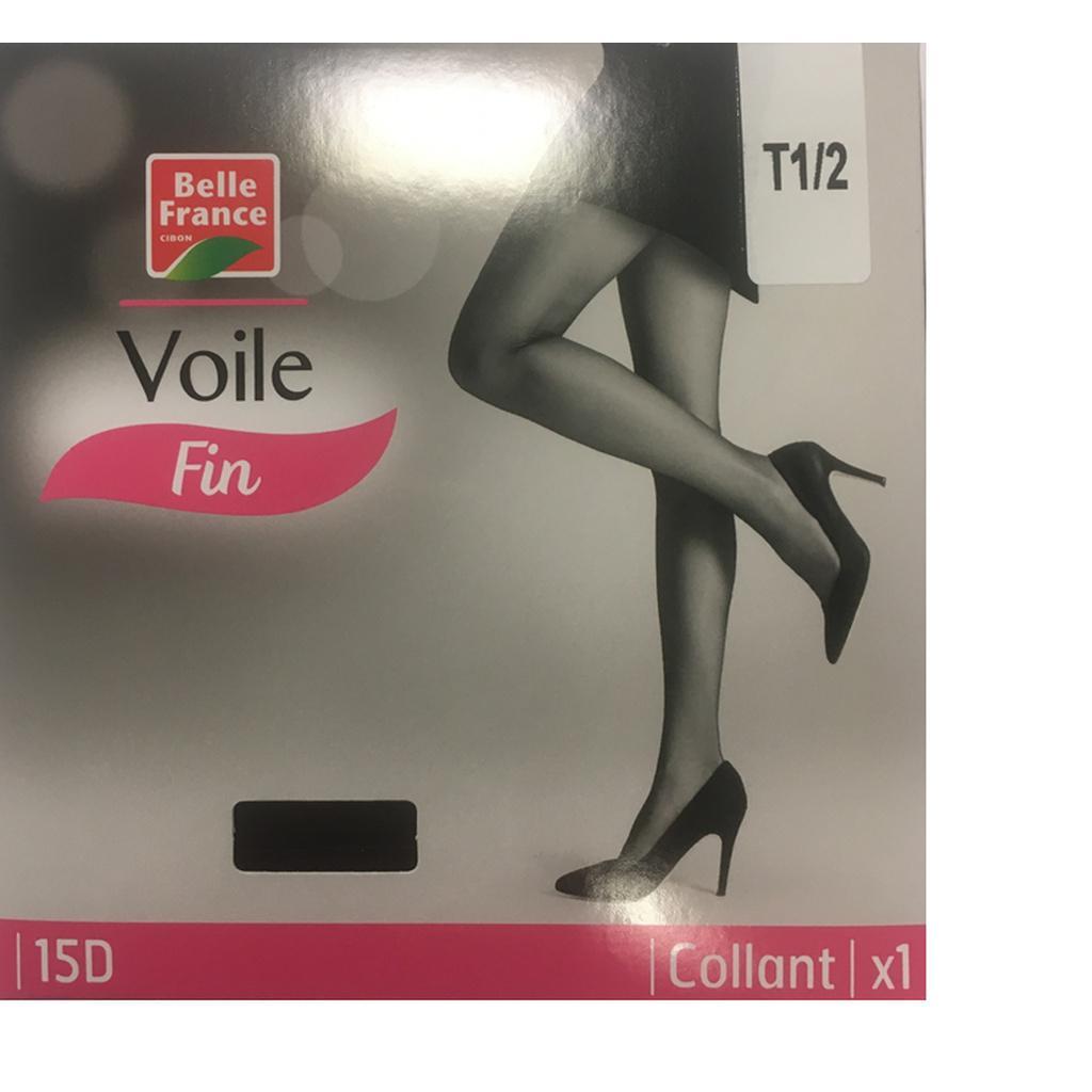 COLLANT VOILE ELASTHANNE 15 DEN NOIR T1/2