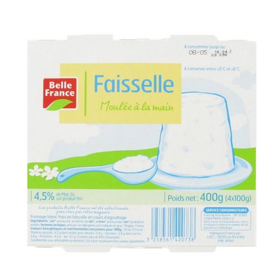 Faisselle 4.5% Fat Belle France 4 x 100g Pot