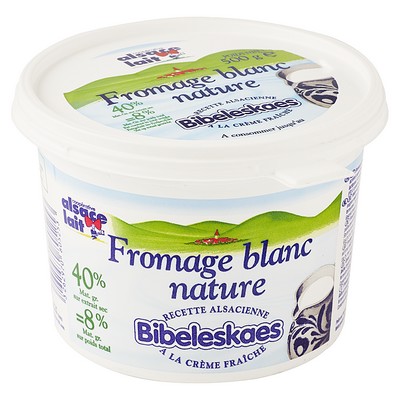 fromage blanc BIBELESKAES 8% NATURE 500 G