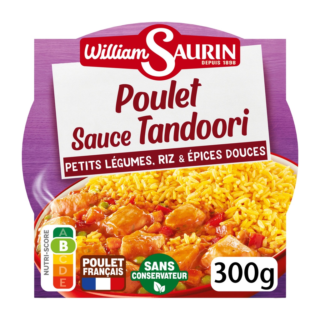300G POULET TANDOORI LEGUME RIZ