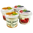 Fromage frais 7% de matières grasses sur produit fini, sucré, sur coulis de fruits