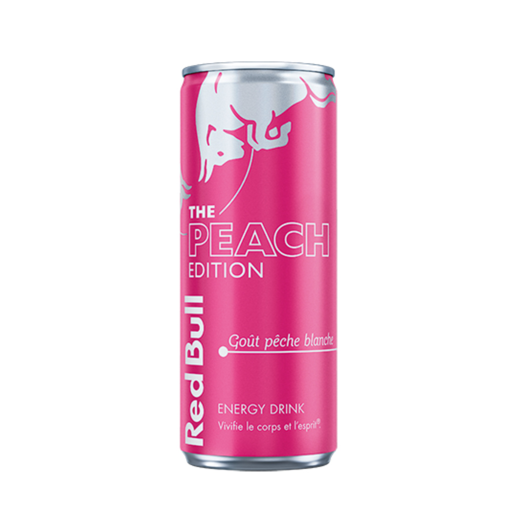 Red Bull, boisson énergisante, The White Peach Edition, Goût Pêche Blanche, 250ml