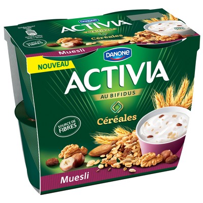 Activia Yaourt céréales muesli bifidus 4x120g