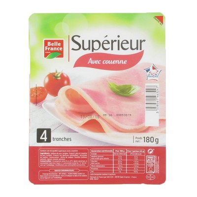 JAMBON CUIT SUPERIEUR AC 4 TRANCHES BF 160 G