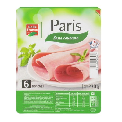 JAMBON CUIT DE PARIS DD 6 TRANCHES BF 240 G