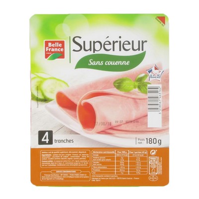 JAMBON CUIT SUPERIEUR DD 4 TRANCHES BF 160 G
