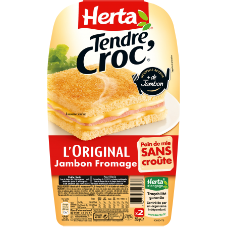 HERTA Croque-Monsieur Jambon fromage ss croûte ss nitrite x2