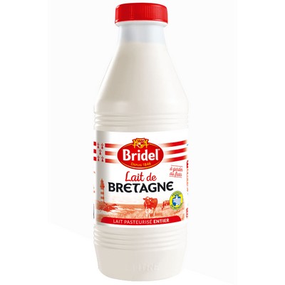BRIDEL Lait pasteurisé entier Bouteille 1L