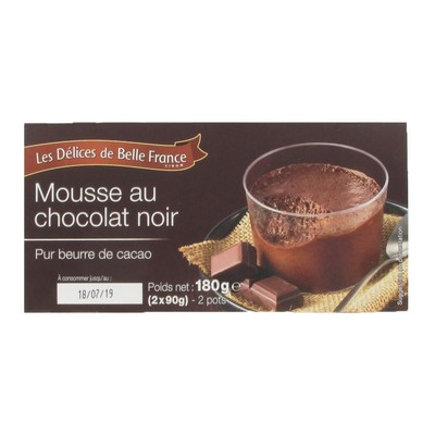 MOUSSE AU CHOCOLAT NOIR DBF ETUI 2 X 90 G