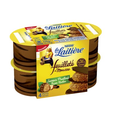 LA LAITIERE Feuilleté de Mousse Praline 4x57G